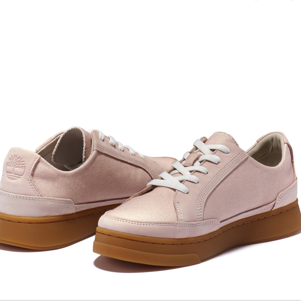 Timberland Women’s Atlanta Green EK+ Light Pink Canvas Sneakers - Picture 8 of 8
